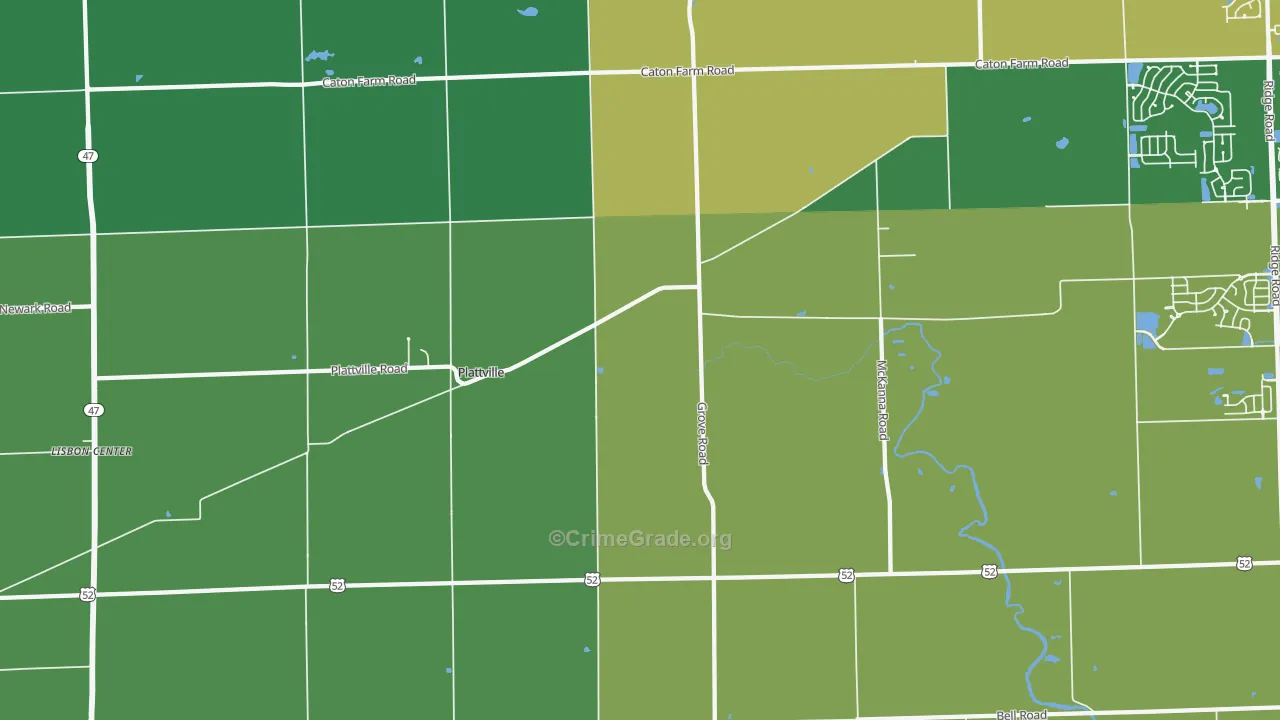 Plattville, IL Map of Murder Rates