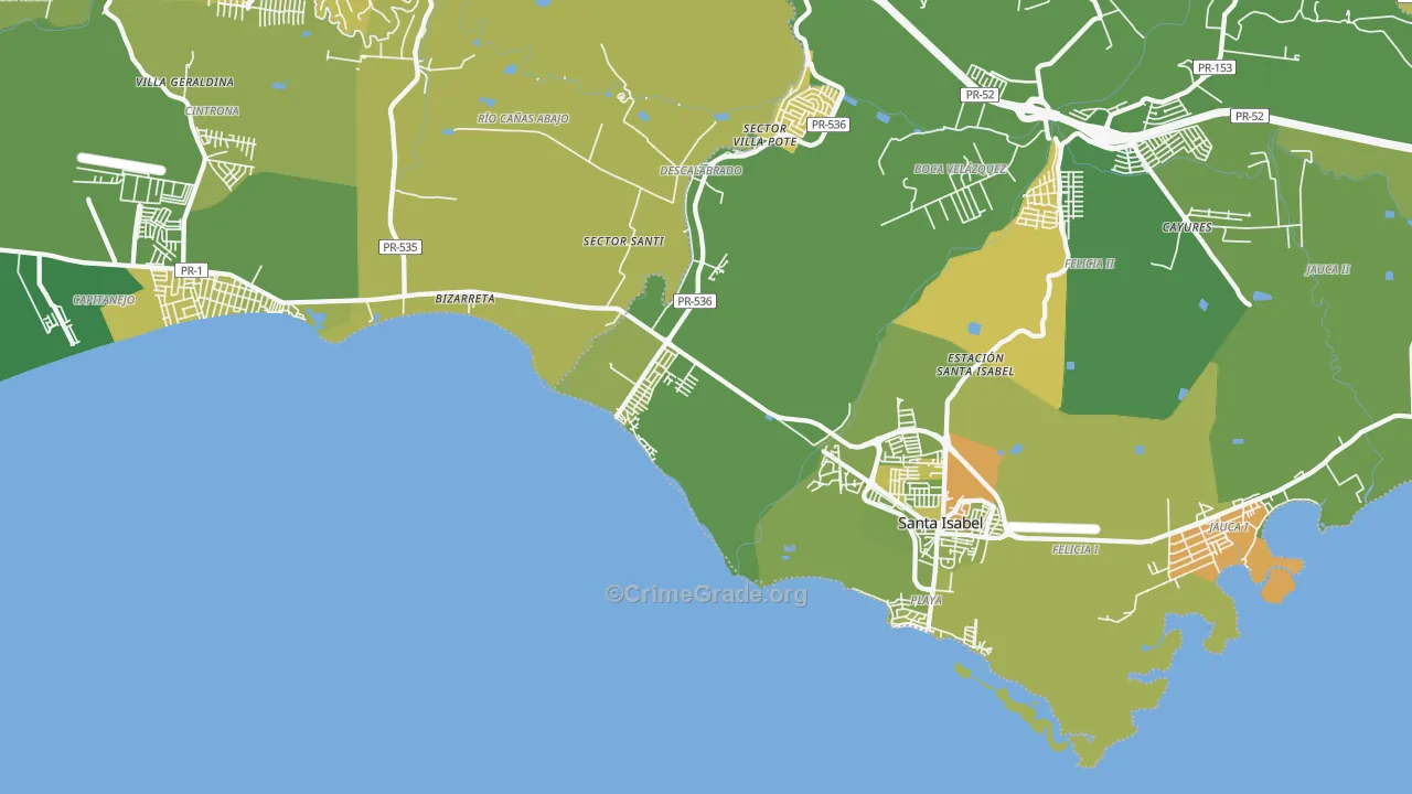 Playa Cortada, PR Map of Murder Rates