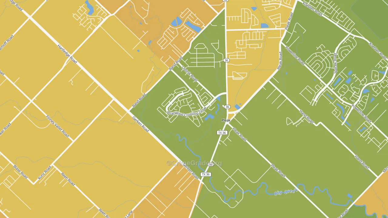Pleak, TX Map of Murder Rates