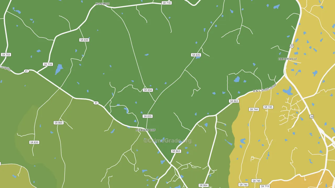 Pleasant Gap, VA Map of Murder Rates