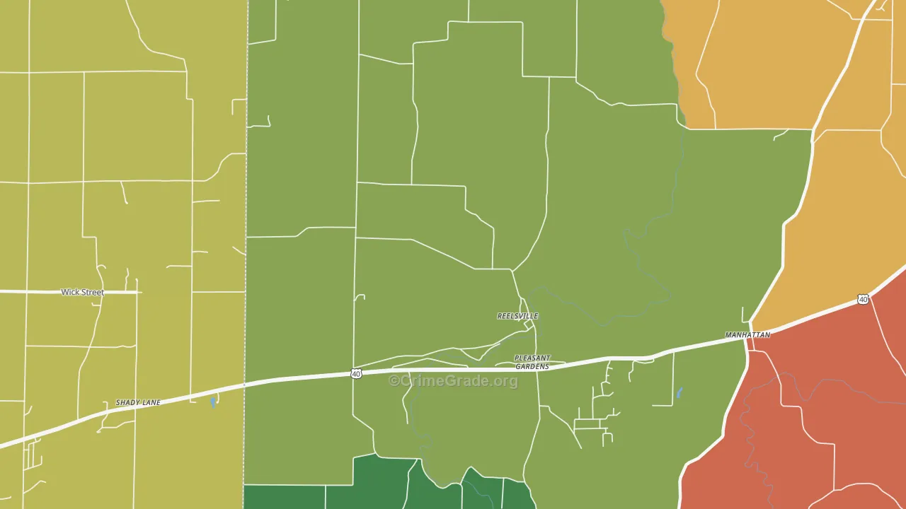Pleasant Gardens, IN Map of Murder Rates