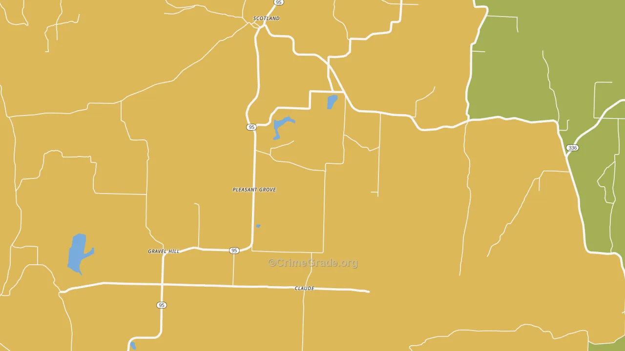 Pleasant Grove, AR Map of Murder Rates