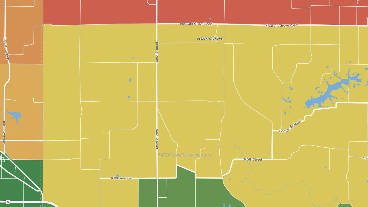 Pleasant Grove, IA Map of Murder Rates