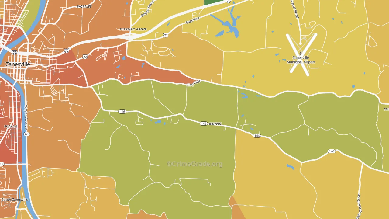 Pleasant Grove, OH Map of Murder Rates