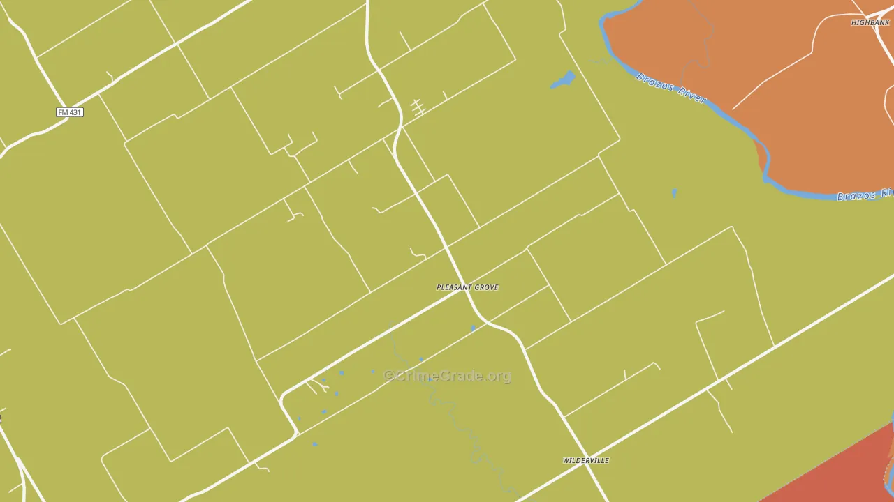 Pleasant Grove, TX Map of Murder Rates
