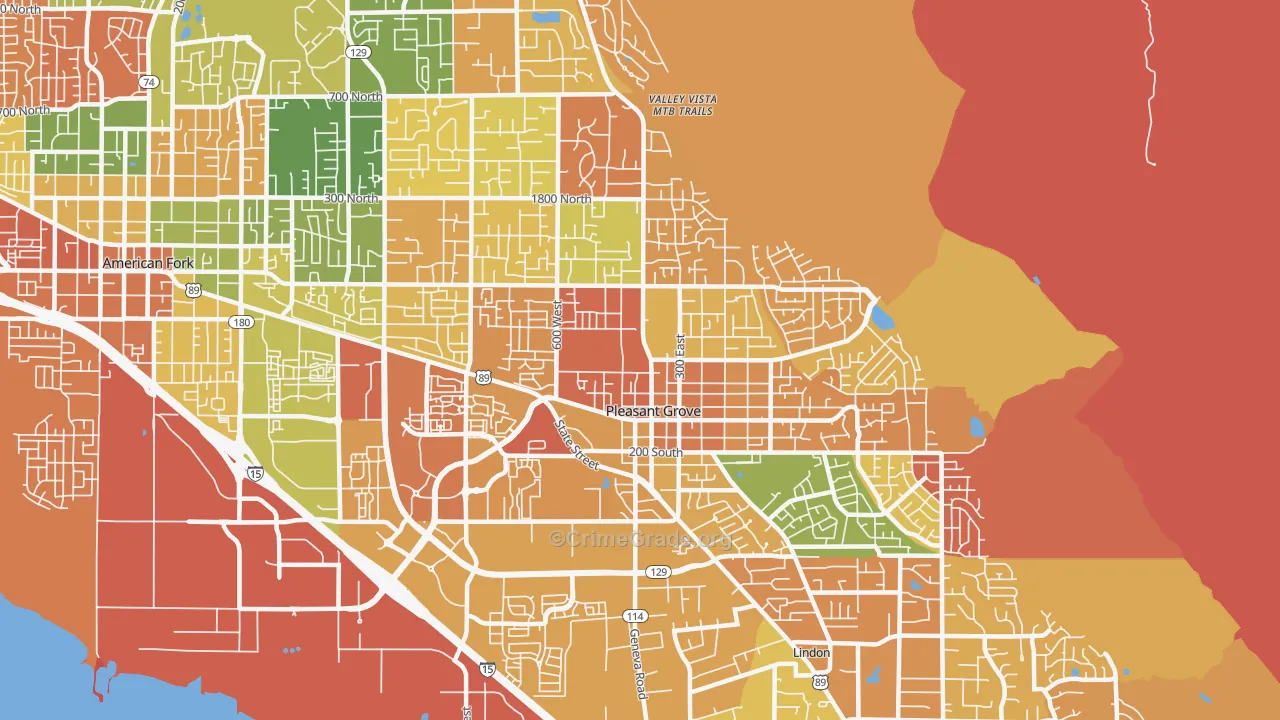 Pleasant Grove, UT Map of Murder Rates