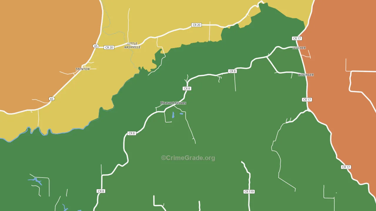 Pleasant Groves, AL Map of Murder Rates