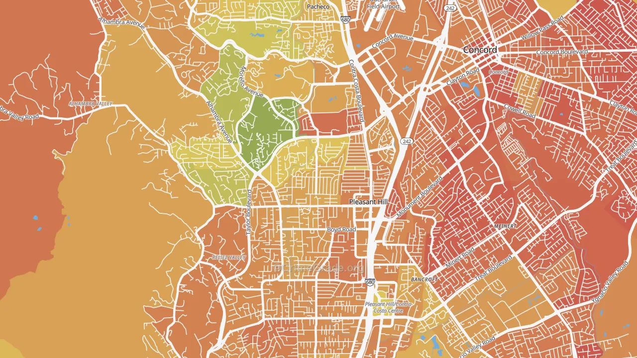 Pleasant Hill, CA Map of Murder Rates