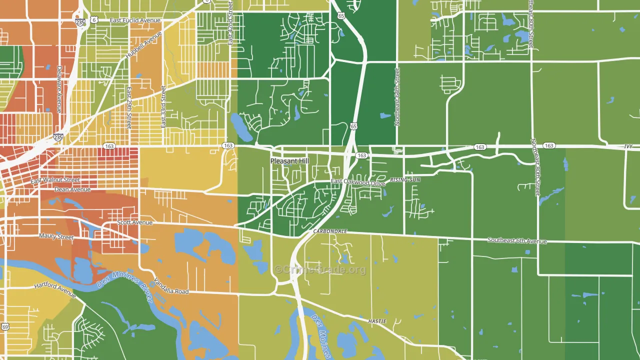 Pleasant Hill, IA Map of Murder Rates