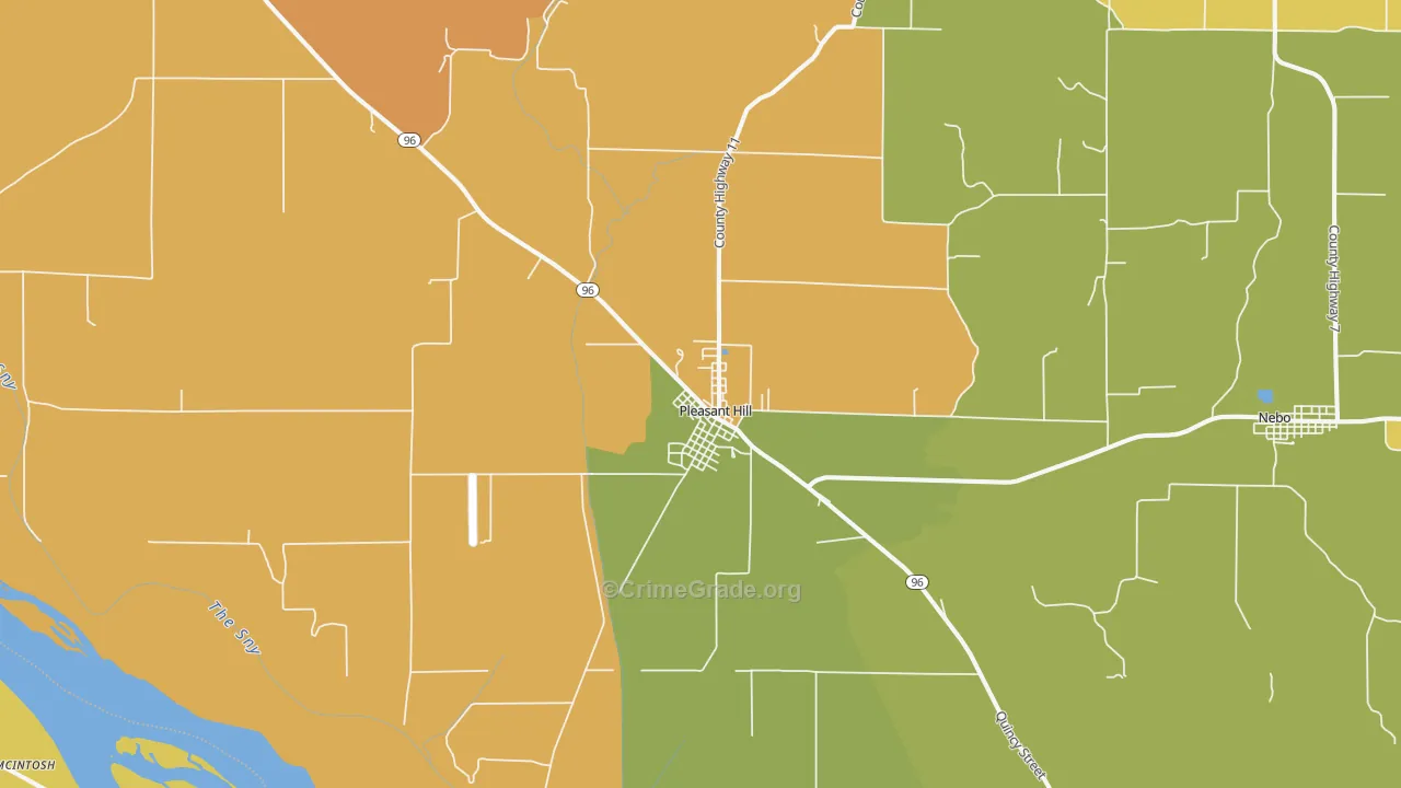 Pleasant Hill, IL Map of Murder Rates