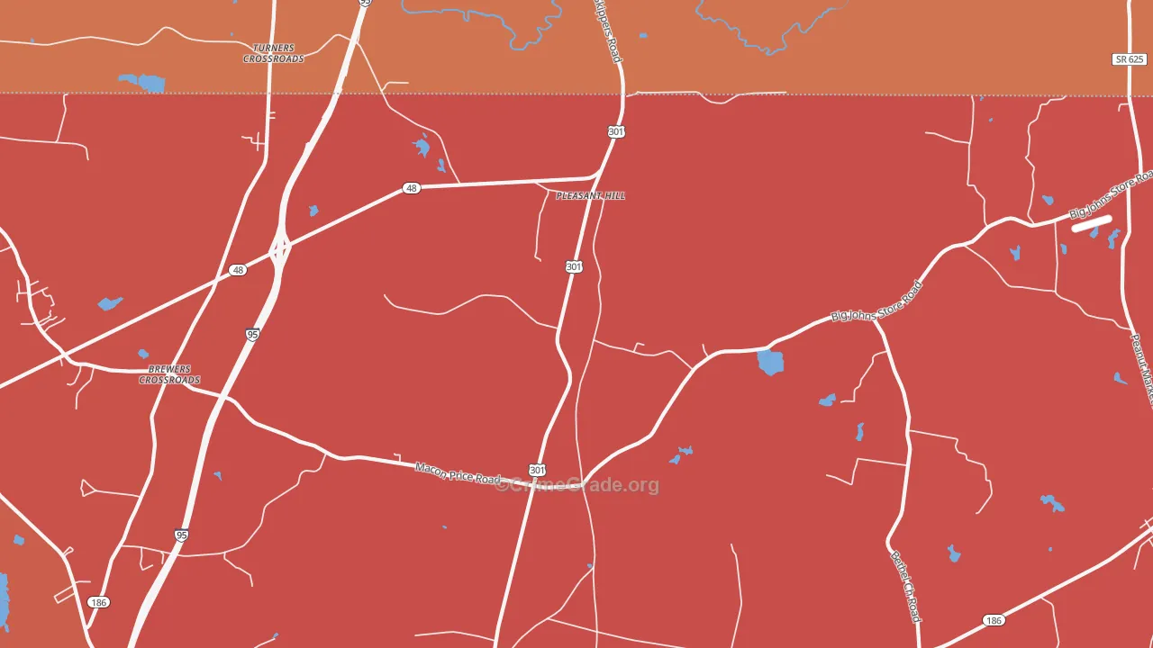 Pleasant Hill, NC Map of Murder Rates