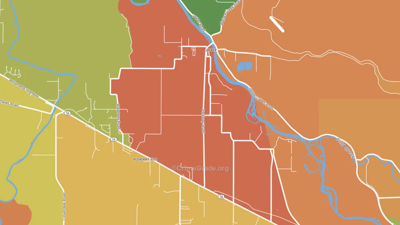 Pleasant Hill, OR Map of Murder Rates