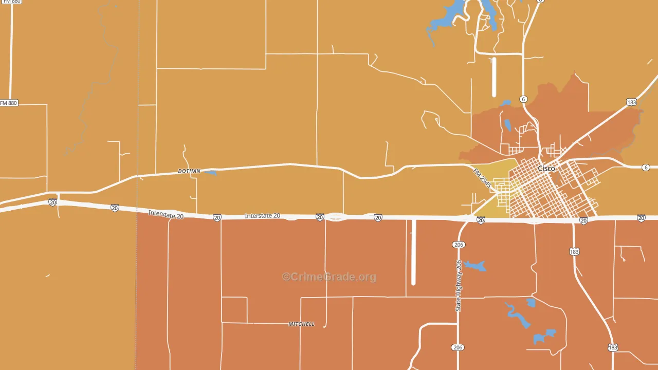 Pleasant Hill, TX Map of Murder Rates