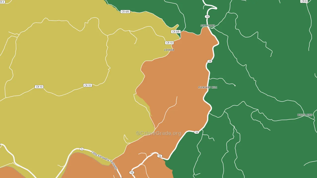 Pleasant Hill, WV Map of Murder Rates