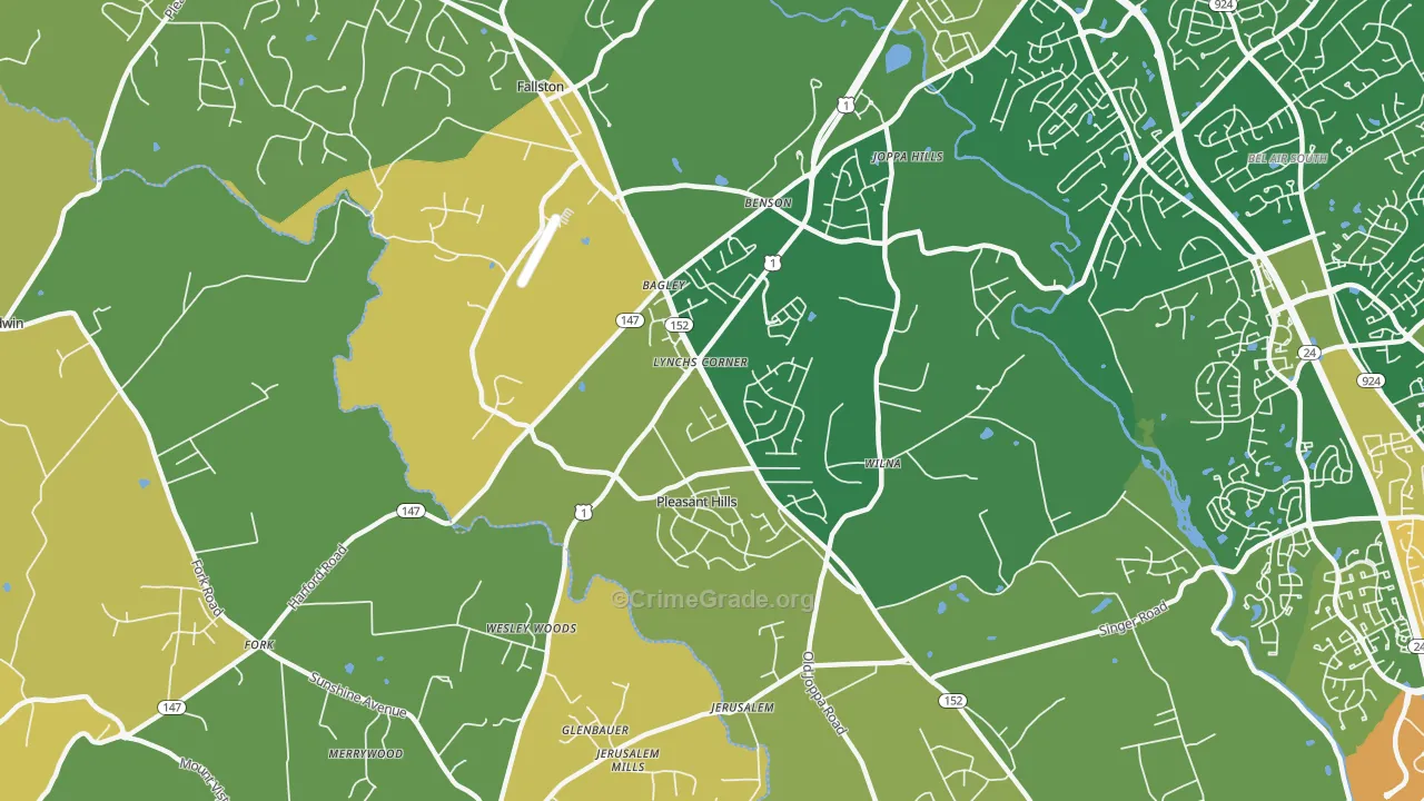Pleasant Hills, MD Map of Murder Rates