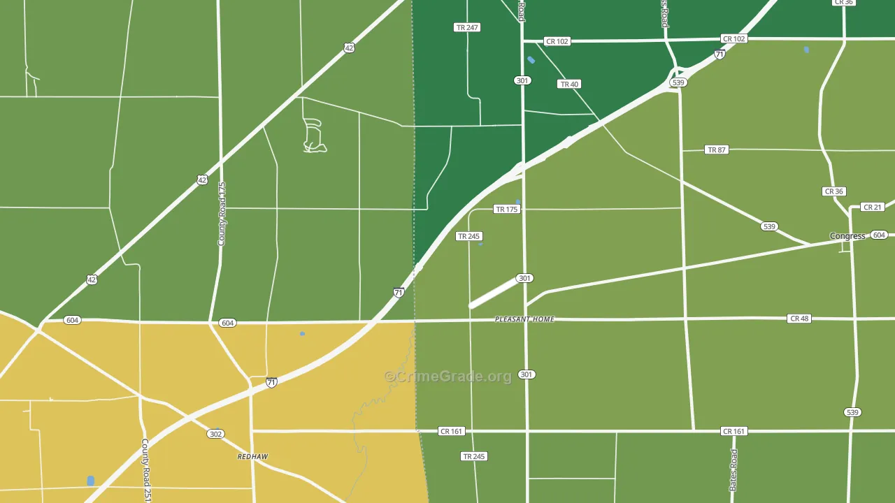 Pleasant Home, OH Map of Murder Rates