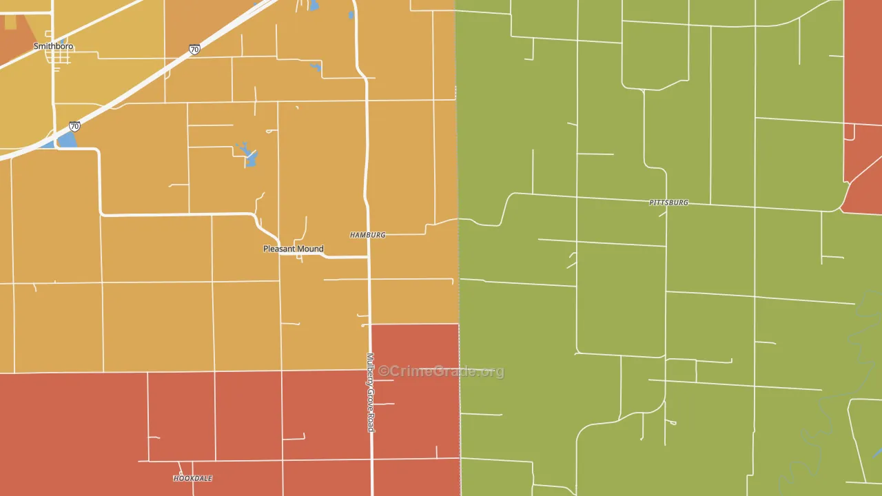 Pleasant Mound, IL Map of Murder Rates