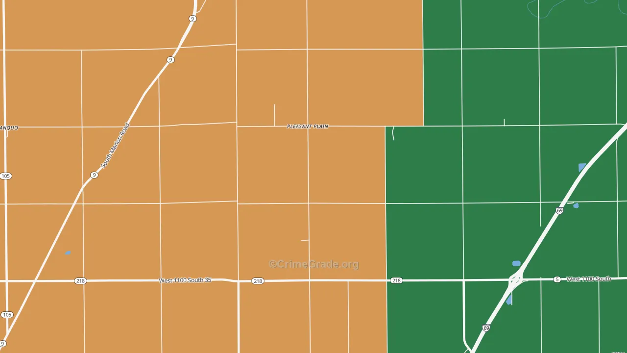 Pleasant Plain, IN Map of Murder Rates