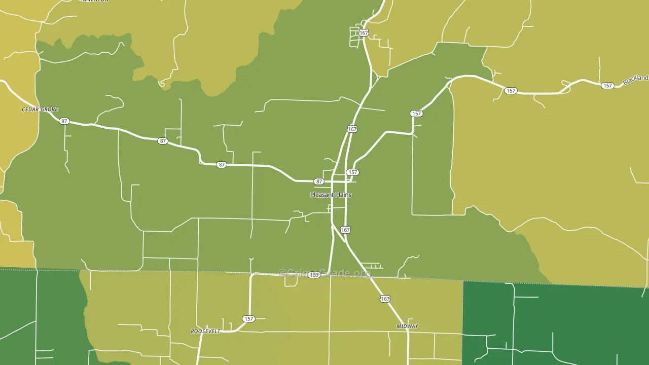 Pleasant Plains, AR Map of Murder Rates