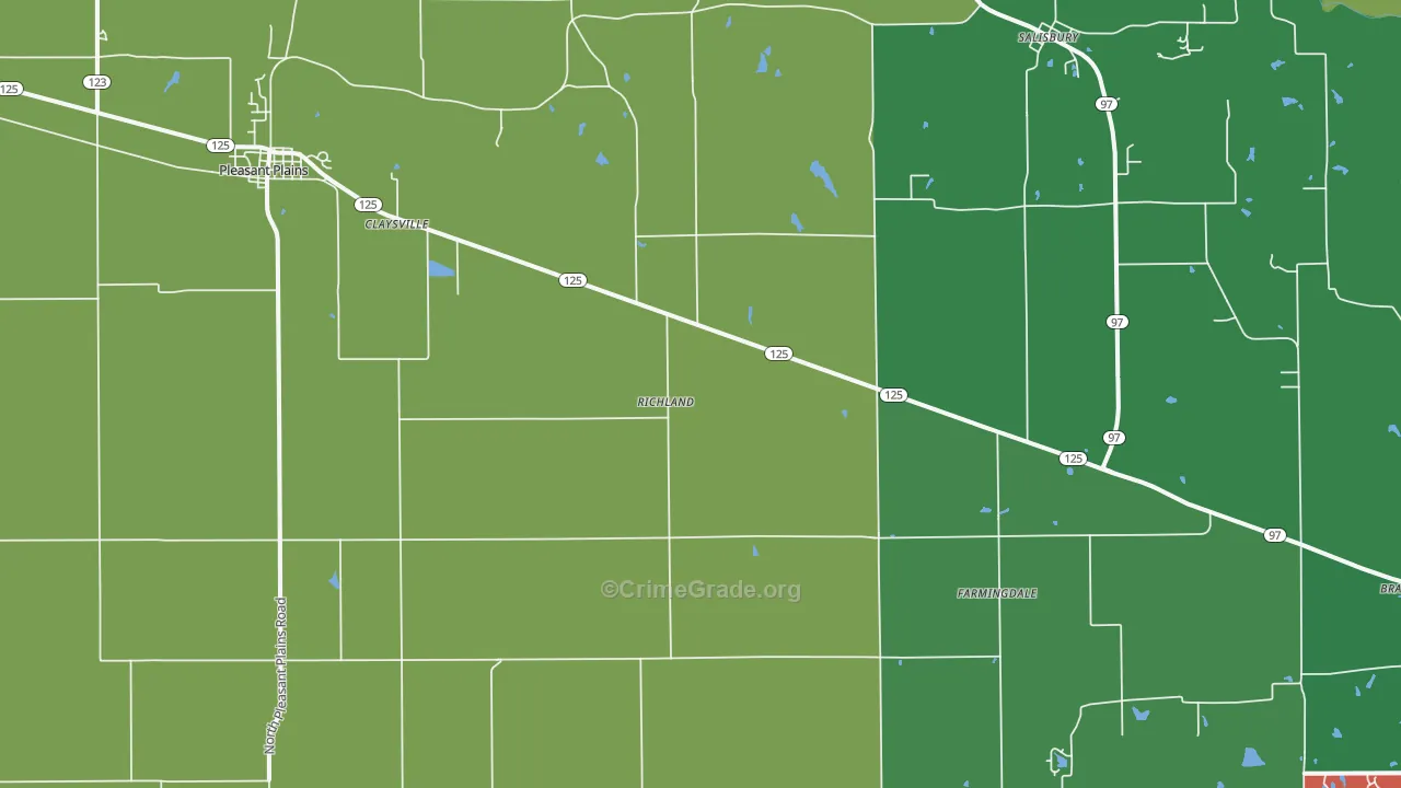 Pleasant Plains, IL Map of Murder Rates