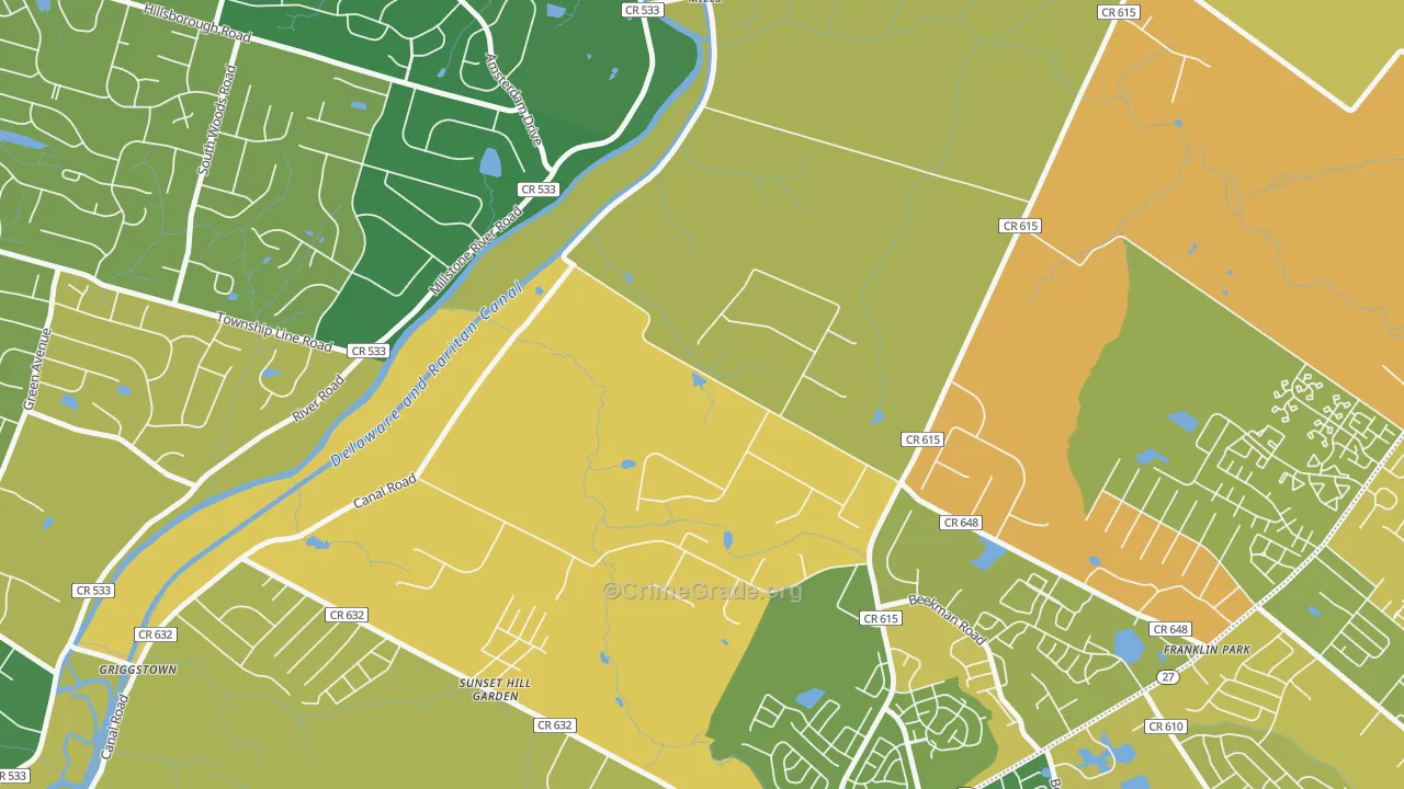 Pleasant Plains, NJ Map of Murder Rates