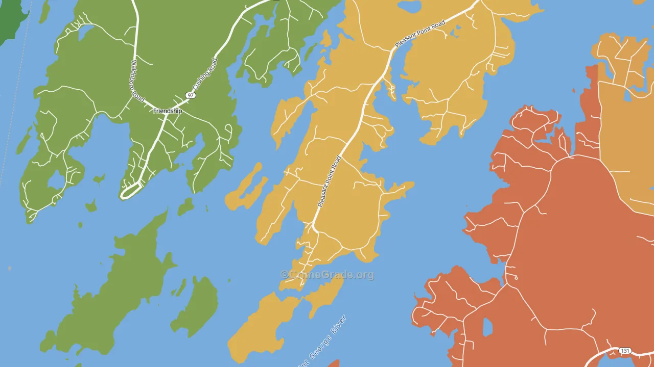 Pleasant Point, ME Map of Murder Rates