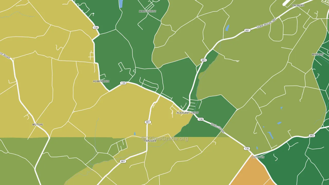 Pleasant Unity, PA Map of Murder Rates