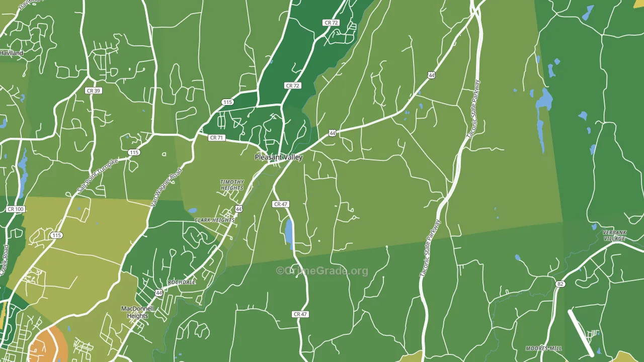 Pleasant Valley, NY Map of Murder Rates