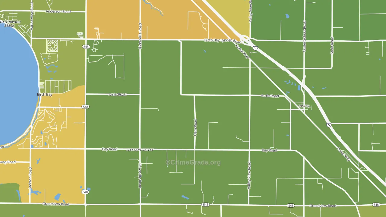 Pleasant Valley, WA Map of Murder Rates