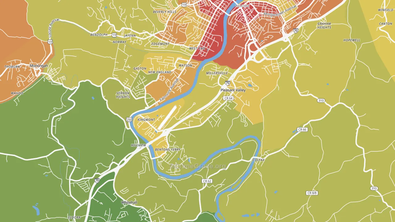 Pleasant Valley, WV Map of Murder Rates