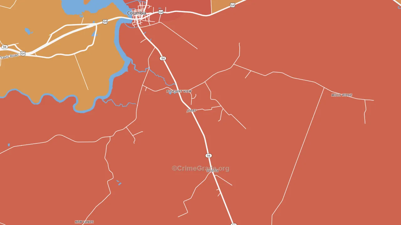 Pleasant View, NC Map of Murder Rates
