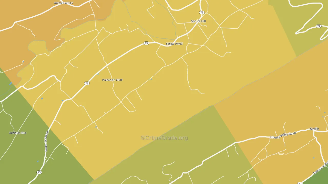 Pleasant View, PA Map of Murder Rates