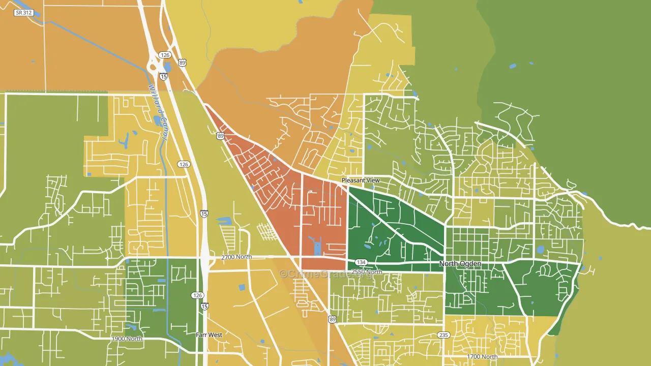 Pleasant View, UT Map of Murder Rates