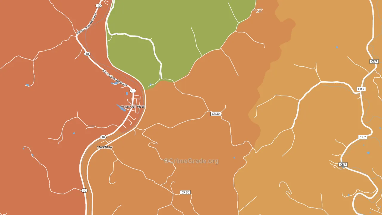 Pleasant View, WV Map of Murder Rates