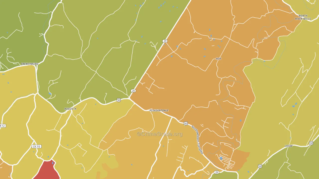 Pleasantdale, WV Map of Murder Rates