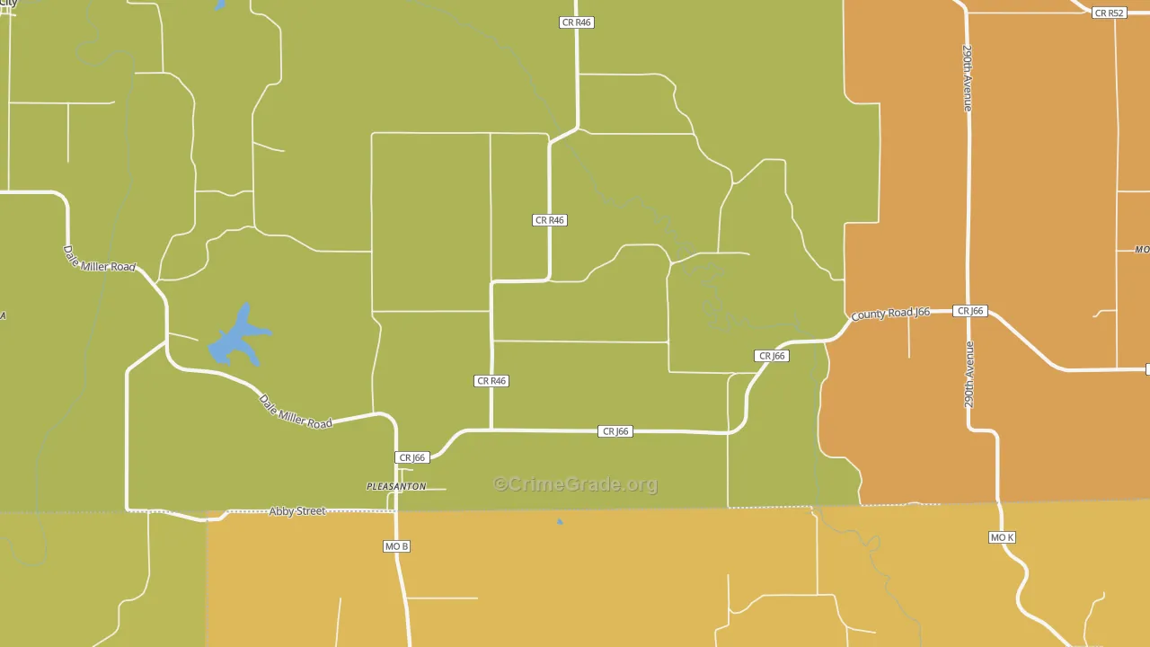 Pleasanton, IA Map of Murder Rates