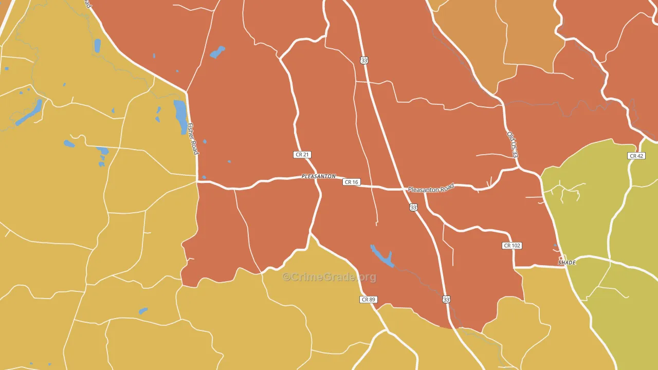 Pleasanton, OH Map of Murder Rates