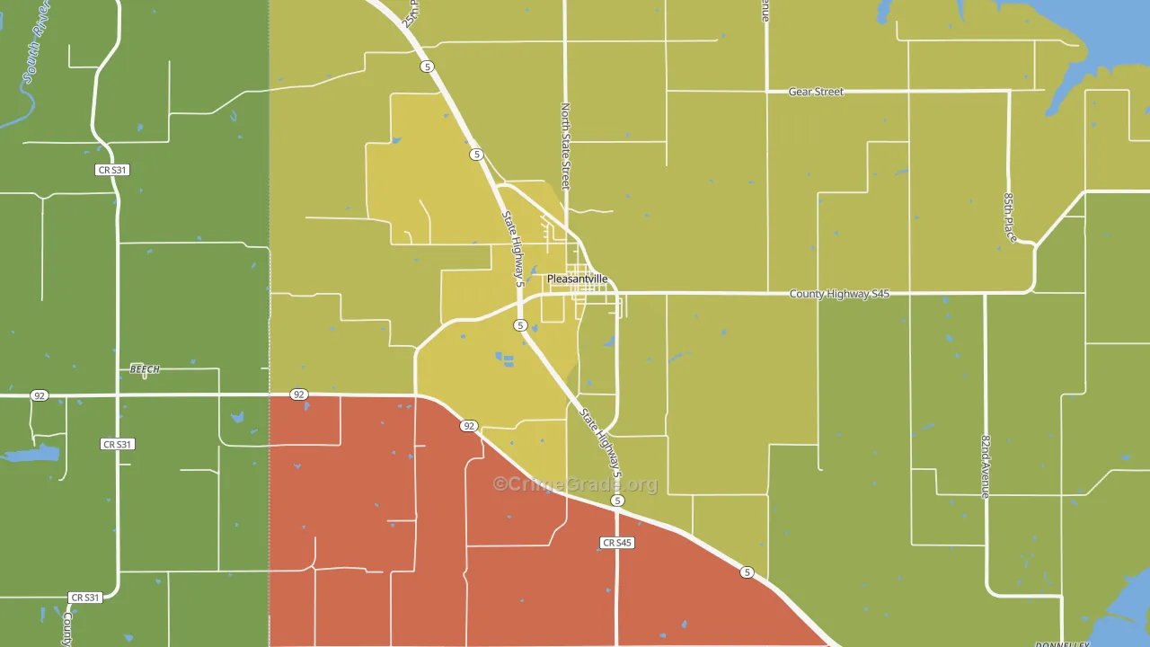Pleasantville, IA Map of Murder Rates