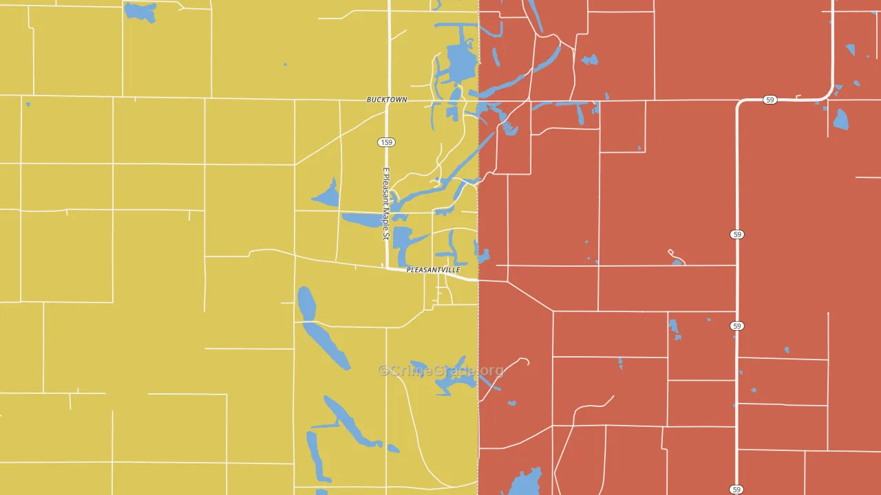Pleasantville, IN Map of Murder Rates
