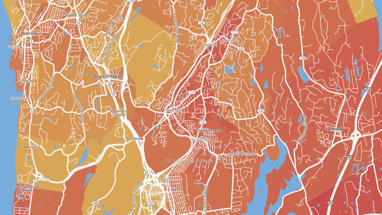 Pleasantville, NY Map of Murder Rates