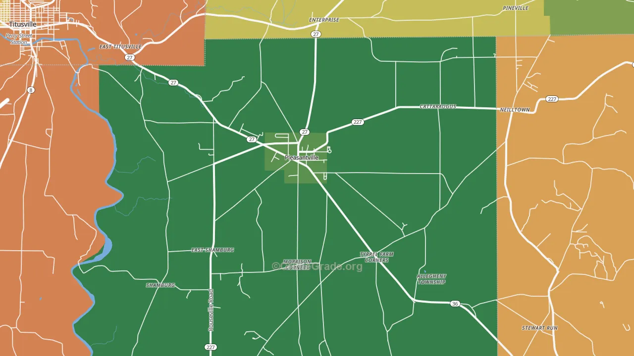 Pleasantville, PA Map of Murder Rates