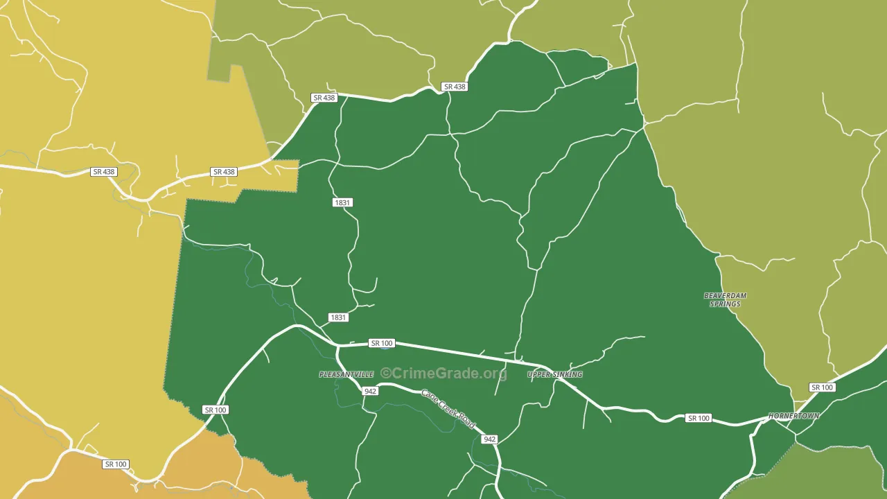 Pleasantville, TN Map of Murder Rates