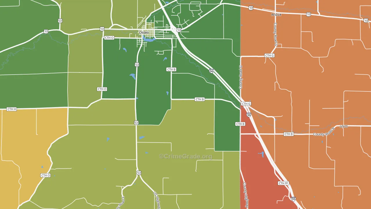 Pleasantville, WI Map of Murder Rates