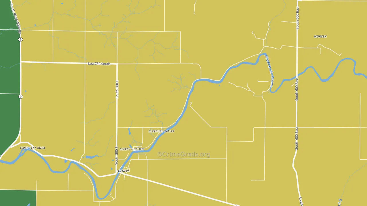 Pleasure Valley, IN Map of Murder Rates