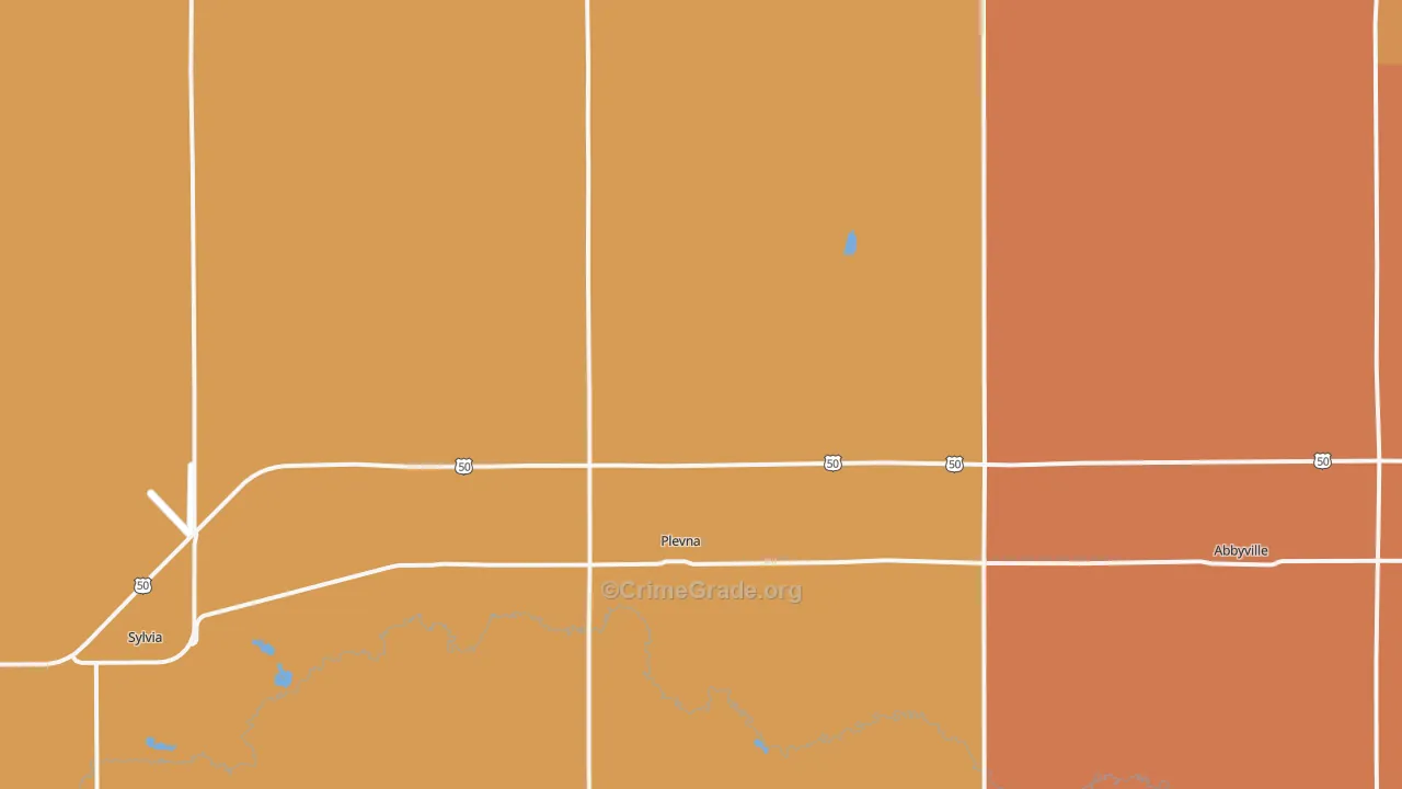 Plevna, KS Map of Murder Rates
