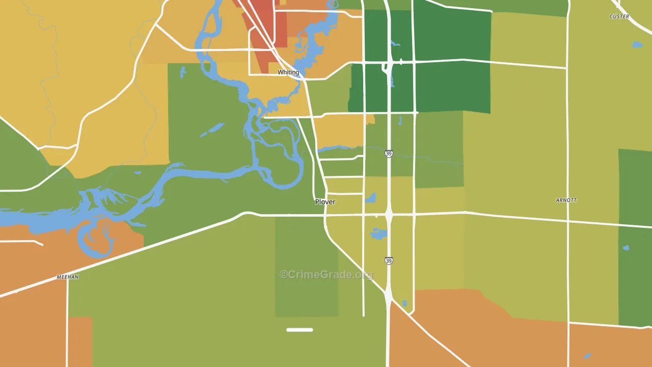 Plover, WI Map of Murder Rates
