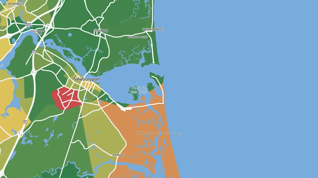 Plum Island, MA Map of Murder Rates