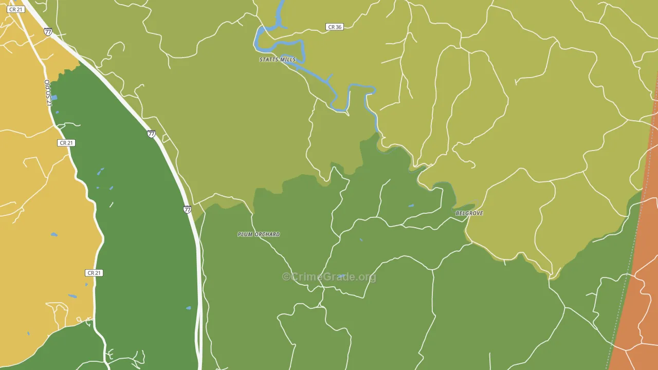 Plum Orchard, WV Map of Murder Rates