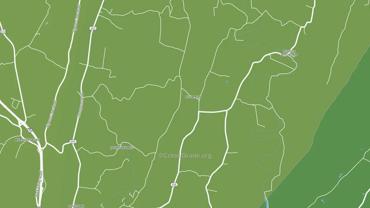 Plum Run, PA Map of Murder Rates