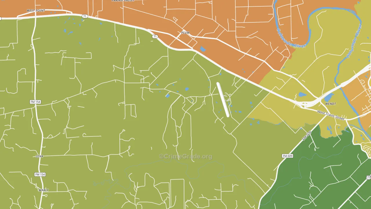 Plum, TX Map of Murder Rates